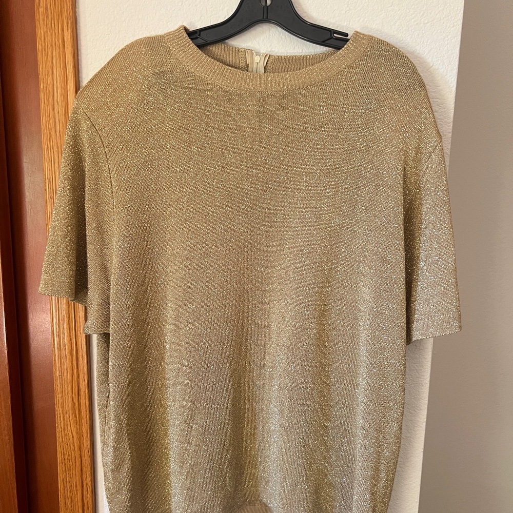 Vintage Draper’s & Damon’s Gold Metallic Knit Top 3X Plus Size Glitter